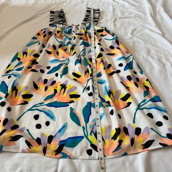 Crosby by Mollie Burch Medium Otto Floral Lillies Mini DRESS Beach Tropical - Picture 5 of 7